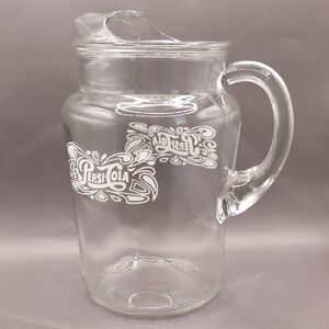 Vintage 1970's - 1980's Pepsi Cola Glass Pitcher with White Logo